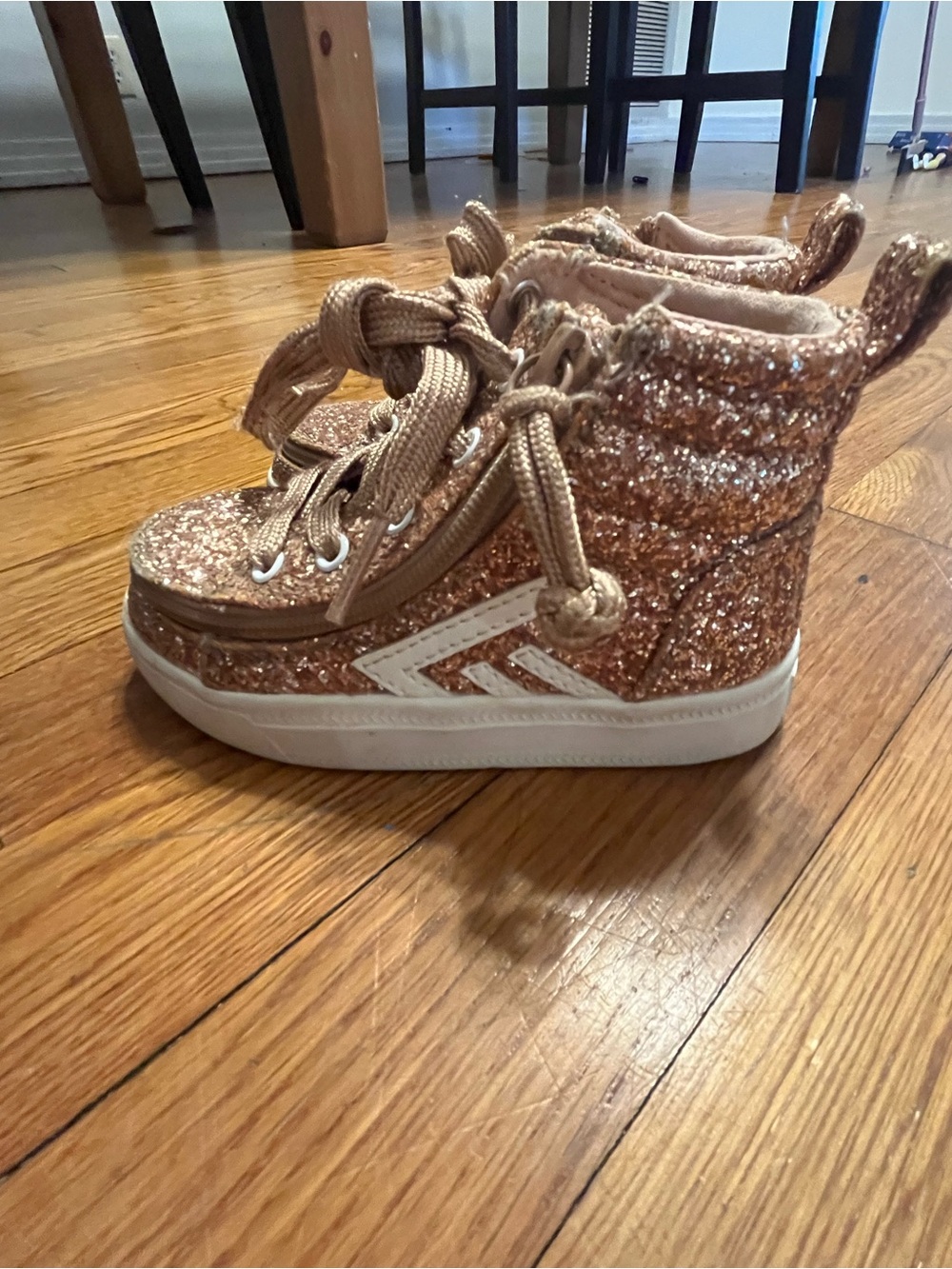 Billy Brand Glitter High-Top Sneakers - Rose Gold